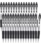 Gel Pens, 30 Pack Black Gel Pen Fine Point, Retractable Gel Ink Rollerball Pens for Smooth Writin...