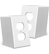 CML Mid-Size Duplex Wall Plates, 20 Pack Electrical Outlet Receptacle Covers, 1-Gang Switch Plate...