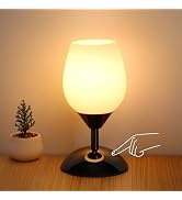 Boncoo Touch Control Table Lamp Dimmable Small Lamp, Ambient Light with Opal Glass Shade Simple N...