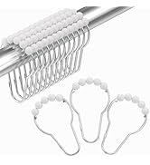 Amazer Shower Curtain Hooks, Decorative Stainless Steel Shower Curtain Hooks for Bathroom Shower ...