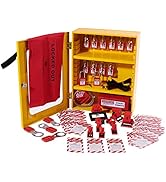 TRADESAFE Lockout Tagout Cabinet - 70 Pieces Stocked Lockout Tagout Station, Wall-Mountable Loto ...