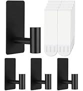 4 Pcs Towel Hooks Heavy Duty for Hanging,Adhesive Wall Hooks with Removable Strips,Sticky No Dama...