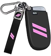 MILD EAST for Dodge Key Fob Cover with Double Slash Keychain, Car Key Cover Compatible with Dodge...