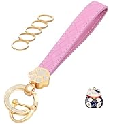 OHKYOOT Wristlet Keychain,Wrist Lanyard Cute Car Key Chain Cat Lover Gifts for Women Men