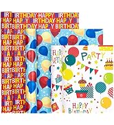 WRAPAHOLIC Birthday Wrapping Paper Roll - Mini Roll - 3 Rolls - 17 Inch X 120 Inch Per Roll - Col...