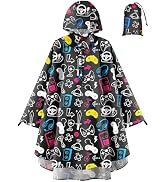 OlyPegic Kids Rain Poncho with Hooded Reusable Waterproof Lightweight Ponchos Kids Boy Girl Rainc...