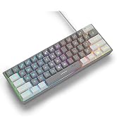 Mini 60% Gaming Keyboard, RGB Backlit 61 Key Ultra-Compact Keyboard, MageGee TS91 Ergonomic Water...