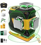 Laser Level, DEGLASERS 16 Lines Self-Leveling Laser Level Tool, 4 x 360° 4D Green Cross Line Lase...