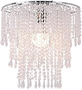 SEEYUAN Acrylic Chandelier Shade Modern Ceiling Light Shade Beaded Pendant Lampshade with Acrylic...