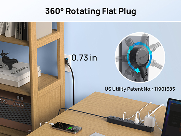 thin flat extension cord