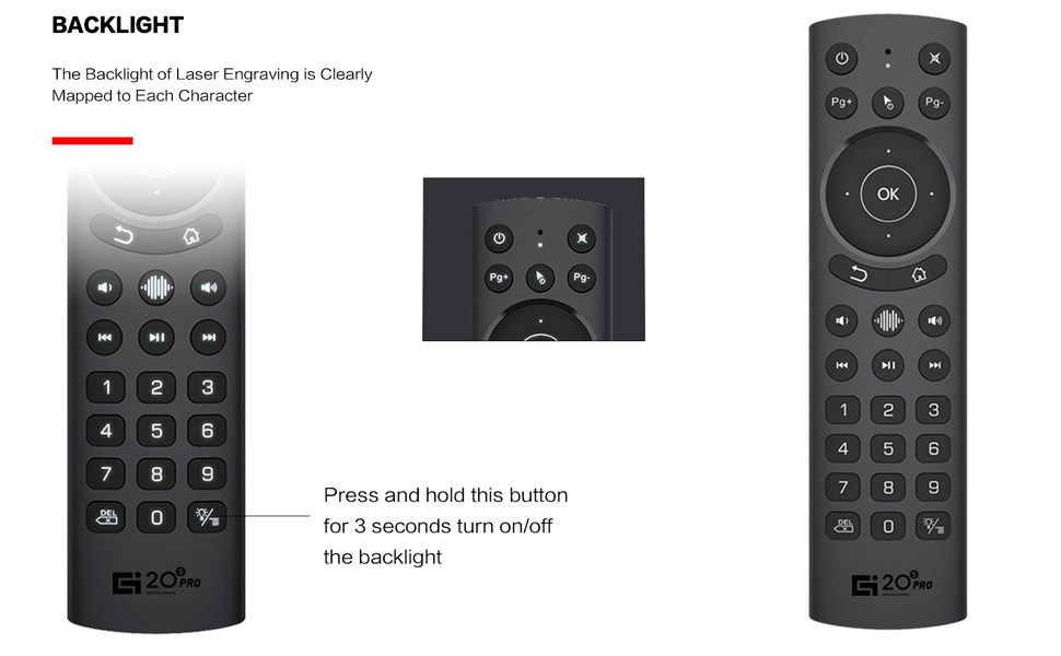 backlit voice remote control