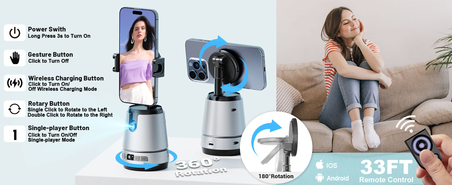 Auto Face Tracking Tripod with Stand