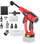 Car Cleaning Tools, 1200PSI 600W, Brushless Motor, 6-in-1 Nozzle & Foam Cannon for Car, Patio, Fence