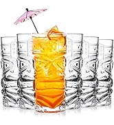 Cedilis 6 Pack 14oz Tiki Glasses Modern Bar Tiki Cup Tiki Mug, Halloween Glasses Mug Cup Perfect ...