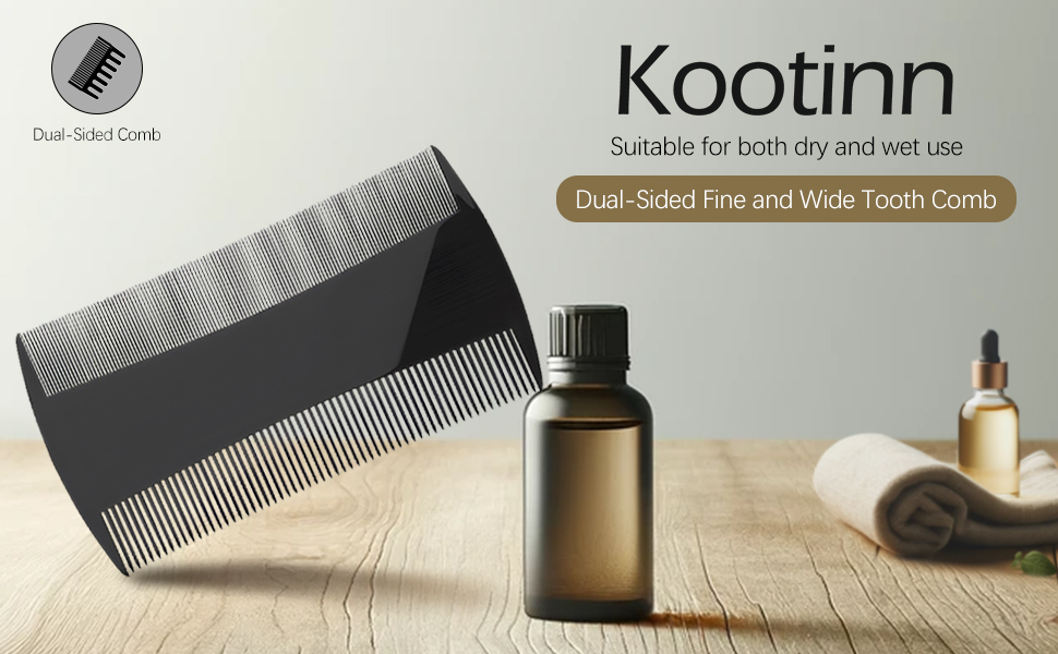 Dual-Sided Fine and Wide Tooth Comb