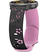 Floral Band Compatible with Garmin Venu 3 Venu 2, 22mm Soft Silicone Cute Women Two-Tone Flower S...