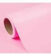 Flyhill Pink Kraft Paper Roll-Mini Roll-17in x 32.8FT-Recyclable Gift Wrap Perfect for Girls,Moth...