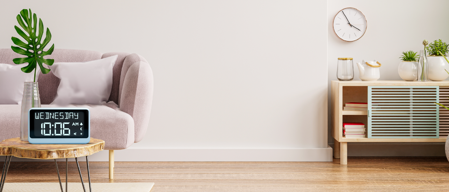 dementia clock, alzheimers clock, table desk clock, digital clock large display, talking calender