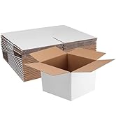 SPEPLA 25 Pack Shipping Boxes 8X8X6, White Corrugated Cardboard Mailing Box for Mailing Business ...