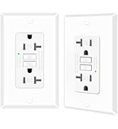 20 Amp GFCI Outlet, Self-Test Ground Fault Protector with LED Indicator, Tamper Resistant GFI Ele...