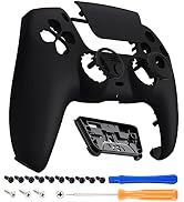 eXtremeRate Luna Redesigned Black Front Shell Touchpad Compatible with ps5 Controller BDM-010 020...