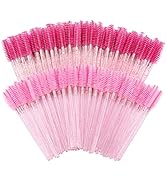 200 Disposable Eyelash Brush Mascara Wands Spoolies for Eye Lashes Extension Eyebrow Purple Pink ...