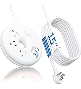 i-Donut Extension Cord 15FT, NTONPOWER Long Extension Cord with 3 USB Ports(1 USB C), 3 Outlets, ...