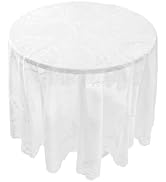 eZAKKA White Lace Tablecloth, 70 X 70 Inches Round Thanksgiving Table Cloth, Vintage Embroidered ...