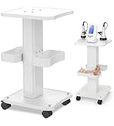 Esthetician Cart with Wheels and 2 Trays, 4 Tier Salon and Spa Equipment Trolley Carts, Beauty Ma...