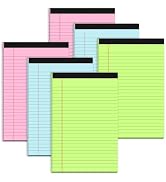 Zaviko Small Legal Pads 5x8 Colored Note Pads, 6 Pack Small Notepads for Work, Pink Notepad 5x8, ...