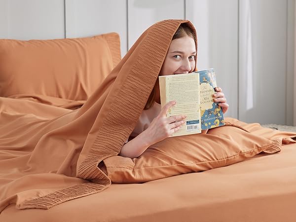 burnt orange sheets set