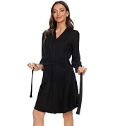 iniber Robes for Women Waffle Knit Bathrobe Soft Lightweight Knee Length Loungewear S-XXL