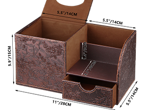 Nightstand Organizer Decorative Cube Tissue Holder with Side Organizer, Modern Facial