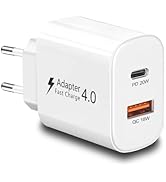 European Travel Plug Adapter, Europe Charger PD20W QC18W European USB C Charger Block US to EU Pl...