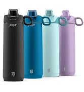 Pogo Active Vacuum Insulated Stainless Steel Water Bottle with Leak Proof Chug Lid and Silicone C...