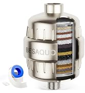 BESAQUO Shower Filter Head for Hard Water, Remove Chlorine, Heavy Metals, for Softer Skin, Shinie...
