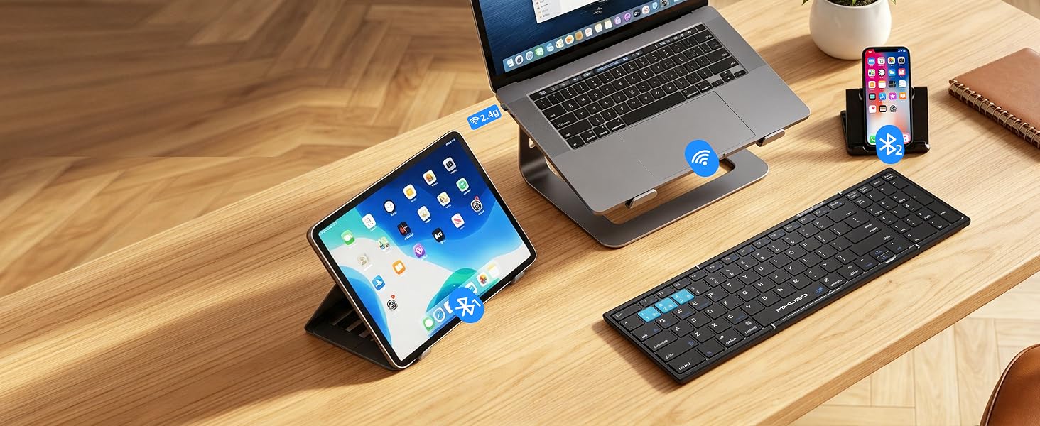 Multi-device foldable keyboard
