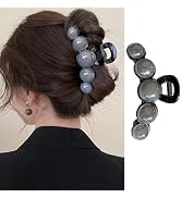 1PCS Large Pearl Hair Claw Clips for Women Girls Strong Hold Hair Barrette Clamps for Thick or Th...