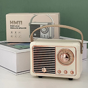 Retro Wireless Mini Portable Bluetooth Speaker Vintage Room Decor Pink Gift