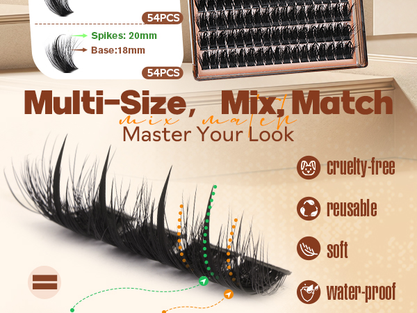 Manga Lash Clusters With Spikes Wispy Fluffy Anime Eyelash Clusters Eyelash Extensions