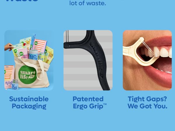 sustainable dental floss picks, floss picks, zero waste floss picks, plastic free