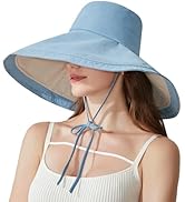 KAICAILA Women Bohemian Reversible Floral Cotton Sun Hat Wide Brim Outdoor Bucket Hats UV Protection