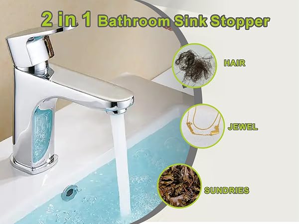2 in 1 bathroom sink stopper