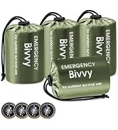 Esky Emergency Sleeping Bag, 4 Pack Portable Thermal Bivy Sack, Waterproof Lightweight Emergency ...