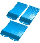 Blue Heavy-Duty Tire Saver Ramps Plus- Set of 4 Anti-Slip Vehicle Storage Ramps for RV, Camper, T...