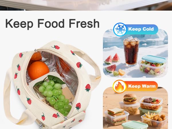 cute Strawberry Insulated lunch bag