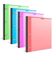 INFUN Telescoping 3 Ring Binder - 4PCS, Flexible Round Binder with Customizable Front Cover and C...
