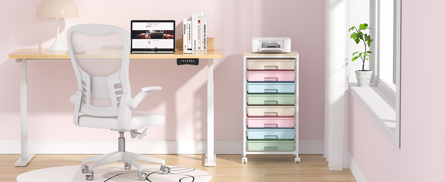 Utility Rolling Cart with Drawers for office