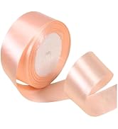 KTENGLEZ 1 Inch Satin Ribbon, 24 Yards Craft Fabric Ribbon Solid Fabric Ribbon Roll for Flower Bo...