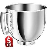 5 QT Stainless Steel Mixer Bowl Compatible with KitchenAid bowls for mixer,Artisan&Classic Series...